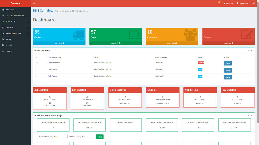 DMS Complete - Dashboard